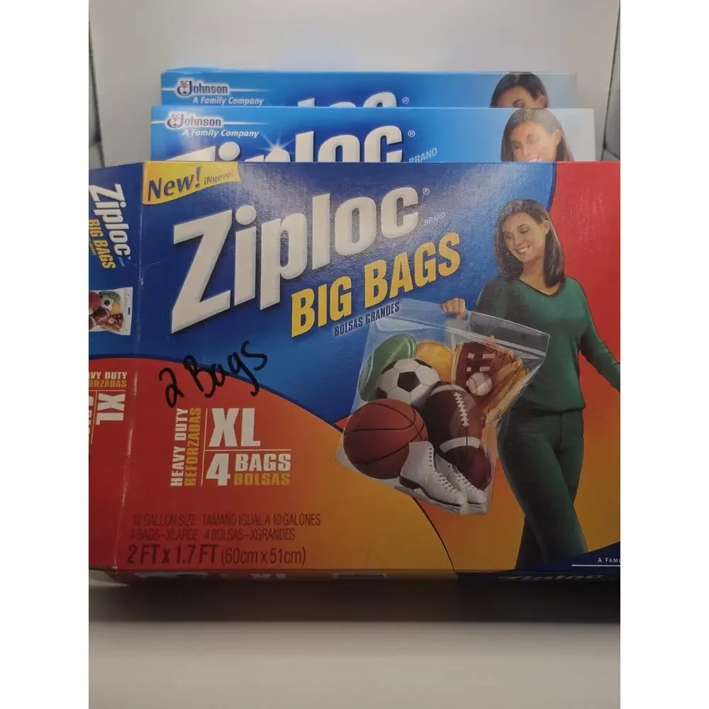 10 Bags Ziploc Big Bag XL Double Zipper 24